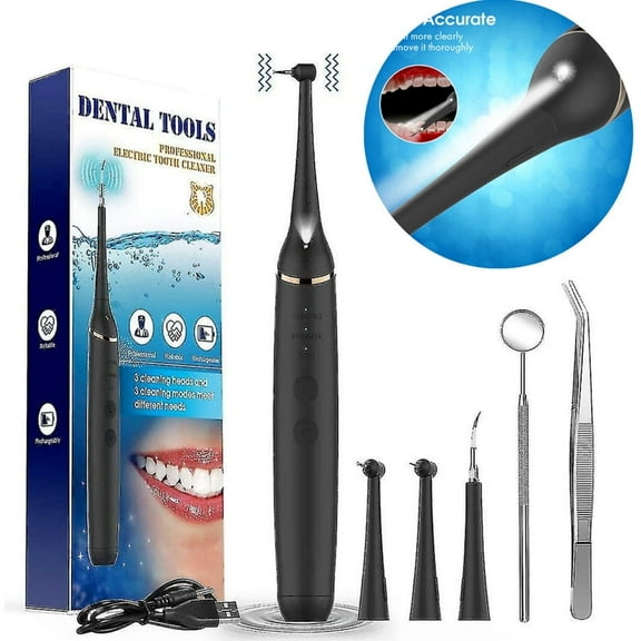 BearCris Electric Ultrasonic Dental Calculus Remover, Portable Teeth Stains Cleaning Tools Kit
