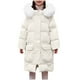 thumbnail image 2 of Parkas de manga larga para niños, de invierno, de color liso, gruesas, rellenas de plumón, resistentes al viento y cálidas, con capucha, chaqueta de longitud media, con cuello grande, para niñas, part, 2 of 9