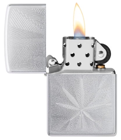 Zippo Lighter - Customized Engraved Message Windproof Leaf Leaf Design 46256