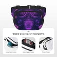 thumbnail image 5 of Kdxio Purple Starry Sky Antelope Crossbody Double Layer Waist Bag Belt Bag for Unisex Fanny Pack Fashion Waist Packs for Hiking Running Shopping Traveling, 5 of 9