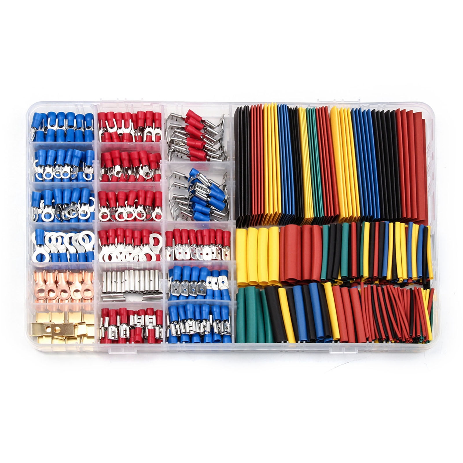 BIBABLYKE 678pcs Crimping Tool Set with Heat Shrink Tubes & Assorted Cold Press Terminals Electrical Terminals for Wiring Projects