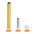 thumbnail image 3 of Uxcell M10 Thread 3.94" Coupling Nut with Pipe Hex Nut Threaded Extension Rod Kit Gold Tone 4 Set, 3 of 5