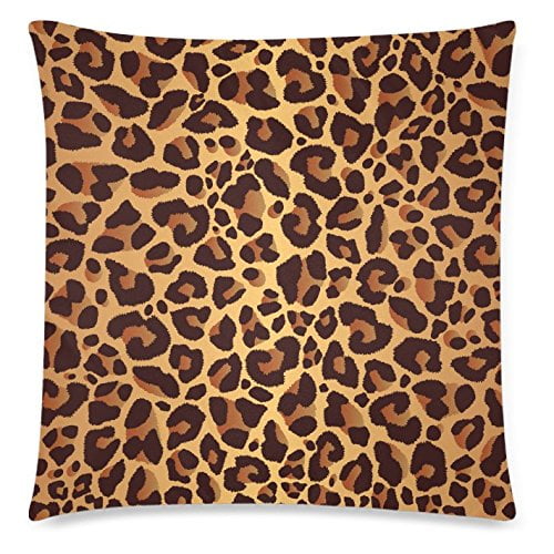 ZKGK Brown Leopard Print Home Decor, Animal Skin Soft Pillowcase 18 x