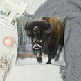 thumbnail image 2 of Orinice Bison Snow Woods Graphic Decorative Cushion Cover for Home, Couch, Living Room - High-Quality Winter Theme Print on Both Sides - 1PC 22x22in, 2 of 5