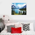 thumbnail image 4 of Nawypu Glacier National Park Wall Art Lake Mountains Pictures Framed Canvas Prints Artwork for Living room Bedroom Office Ready to Hang20x16in, 4 of 4