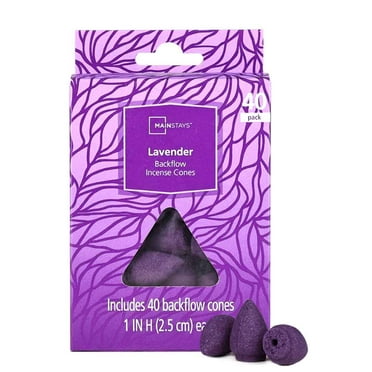 Mainstays Backflow Incense Cones, Lavender Fragrance (Purple), 40 Pack