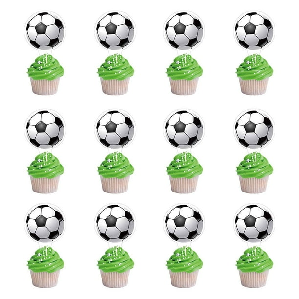 Decoración de Pastel de fútbol para niño, muñeco de jugadores de campo de fútbol, adorno de Cupcake, decoración de fiesta de feliz cumpleaños, deportes para niños(2