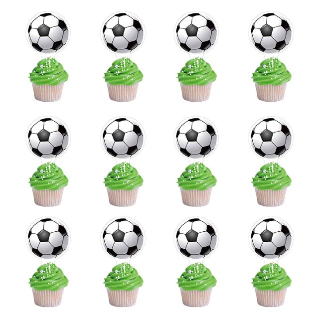 Decoración de Pastel de fútbol para niño, muñeco de jugadores de campo de fútbol, adorno de Cupcake, decoración de fiesta de feliz cumpleaños, deportes para niños(2