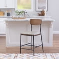thumbnail image 3 of Linon Ryder Counter Stool Cream Faux Leather Padded Seat Steel Frame in Black, 3 of 13