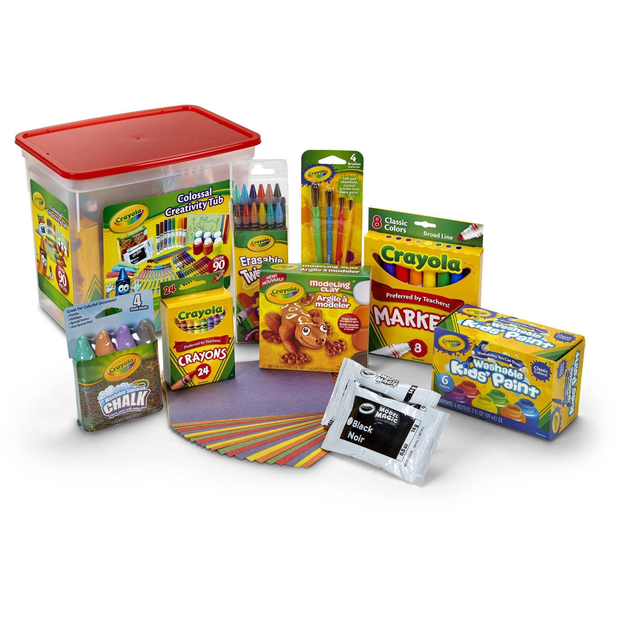 Crayola Colossal Creativity Tub, Art Set, 90 Pieces, Holiday Gift for Kids, Ages 5+