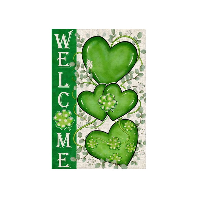 Drapeau de Jardin Double Face Résistant aux Intempéries en Lin pour la Saint-Patrick 18 Po x 12 Po