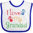 thumbnail image 3 of Inktastic Grandad Grandkids Handprints Boys or Girls Baby Bib, 3 of 4