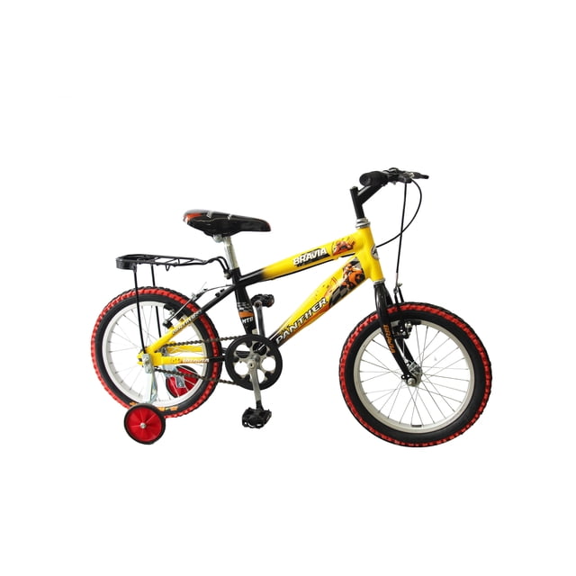 Bicicleta Infaltil Black Panther Bravia Rodada 16 con Ruedas Estabilizadoras Amarillo Black Panther BRAVIA$MONTAÑA
