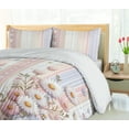 thumbnail image 3 of Ambesonne Daisies Art Duvet Cover Set, Pastel Daisy Flowers, Twin, White Pink Pale Ceil Blue, 3 of 4