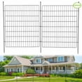 thumbnail image 1 of 1 Package [Premium Project] Metal Outdoor Fence 10 Pieces Without Door, Inner Arc Design, 10 Mesh Pieces + 10 Round Head Ground Plugs + 1 6-Point Wooden Hammer, 1 of 9