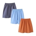 thumbnail image 2 of Girls Cotton Shorts 3-Pack Elastic Waist Pull On Kids Casual Shorts Orange,Size 10 T, 2 of 9