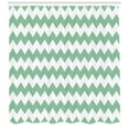 thumbnail image 3 of Ambesonne Chevron Shower Curtain, Zigzag Twisty Modern, 69"Wx84"L, White Jade Green, 3 of 3