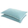 thumbnail image 3 of Nvzi 2 fundas de almohada teñidas con hilo de algodón. Lo simple no es simple, funda de almohada de algodón de alta calidad, que permite dormir más a gusto 18,9 x 29,13 pulgadas (verde), 3 of 5