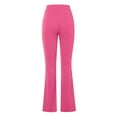 thumbnail image 3 of QLEICOM Womens Slacks Women's Wrinkle Free Relaxed Fit Straight Leg Pants Slim High Elastic Waist Solid Sports Yoga Flare Pants Work Cargo Casual Pants Wide Leg Pants Relaxed Fit Trousers Hot Pink XL, 3 of 7