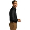 thumbnail image 3 of Port Authority Adult Male Men Plain Long Sleeves Shirt Deep Black Large Tall, 3 of 6