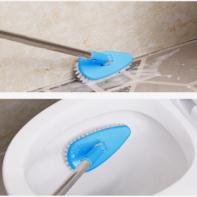 Duety Cepillo Scrub para Piso con Mango de 90 Cm de Largo, Escoba de Empuje de Cocina con Cabezal Giratorio 180, Cepillo de Cerdas Rígidas, Cepillo Cleaning Ajustable para Terraza, Baño, Bañera, Azulejos, Lechada, Cocina, Piscina