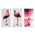 thumbnail image 2 of Designart "Silhouetted Flamingo in Watercolor Serenade I" Animals Flamingo Framed Wall Art Set Of 3 - Pink Flamingo Frame Gallery Set For Office Decor, 2 of 6