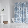 thumbnail image 3 of Extra Long Boho Shower Curtain 72x84 Inches - Vintage Floral & Tropical Leaves Pattern, Waterproof Bohemian Bathroom Decor with 12 Hooks, Tribal Rustic Style, 3 of 5