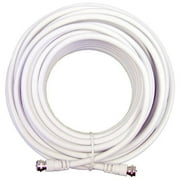 BoostWaves100 Feet Low Loss RG6 Coaxial Digital Audio Video Patch Cable White, F Pin to F Pin Coax Extension UL
