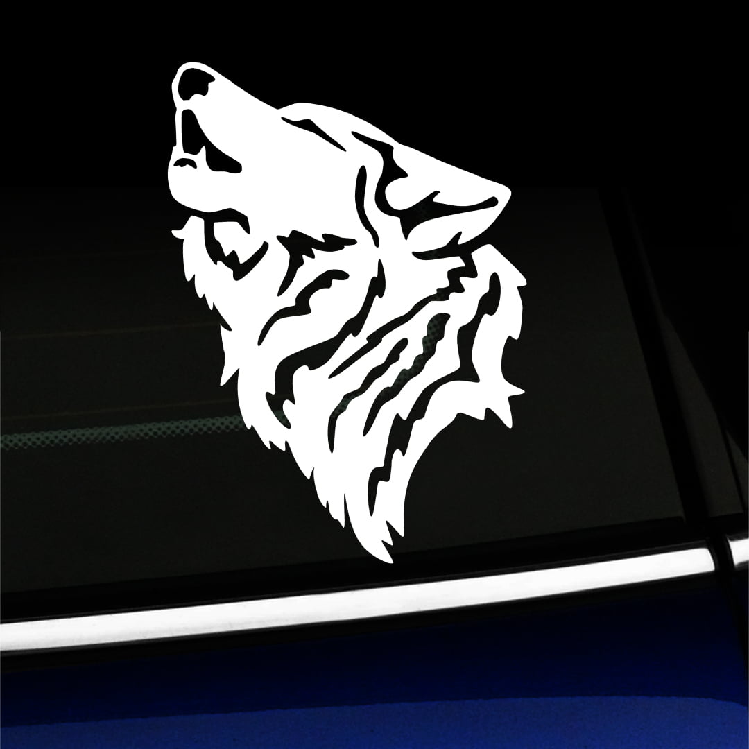 Wolf Vinyl Decal Choose Color [WHITE]