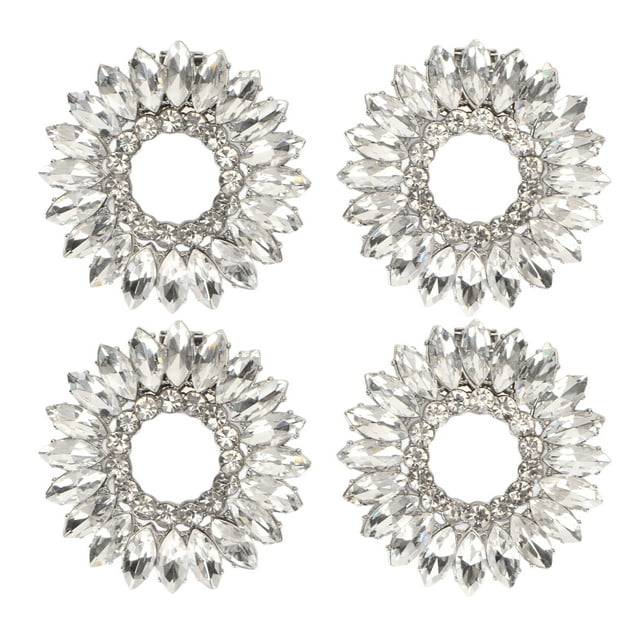 2 pares de hebillas de diamantes de imitación para zapatos de moda brillantes para zapatos de boda, fiesta, accesorios, Material: