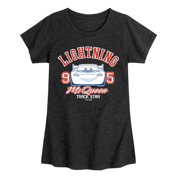 Cars - Lightning McQueen Track Star - Youth Girls Fitted Short Sleeve T-Shirt