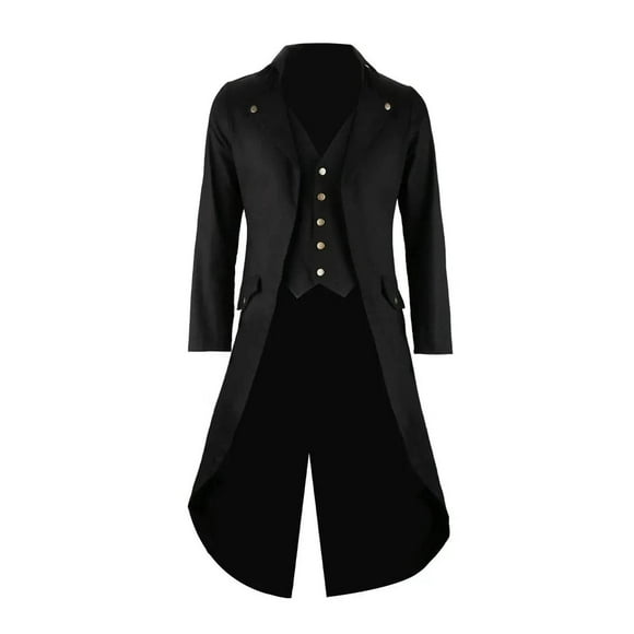 Chaqueta de disfraz GOLDSTITCH vintage negra para hombre