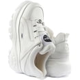 thumbnail image 4 of Buffalo 1339-14 2.0 Men's Lace Up Leather Platform Trainers In White Size 12, 4 of 6