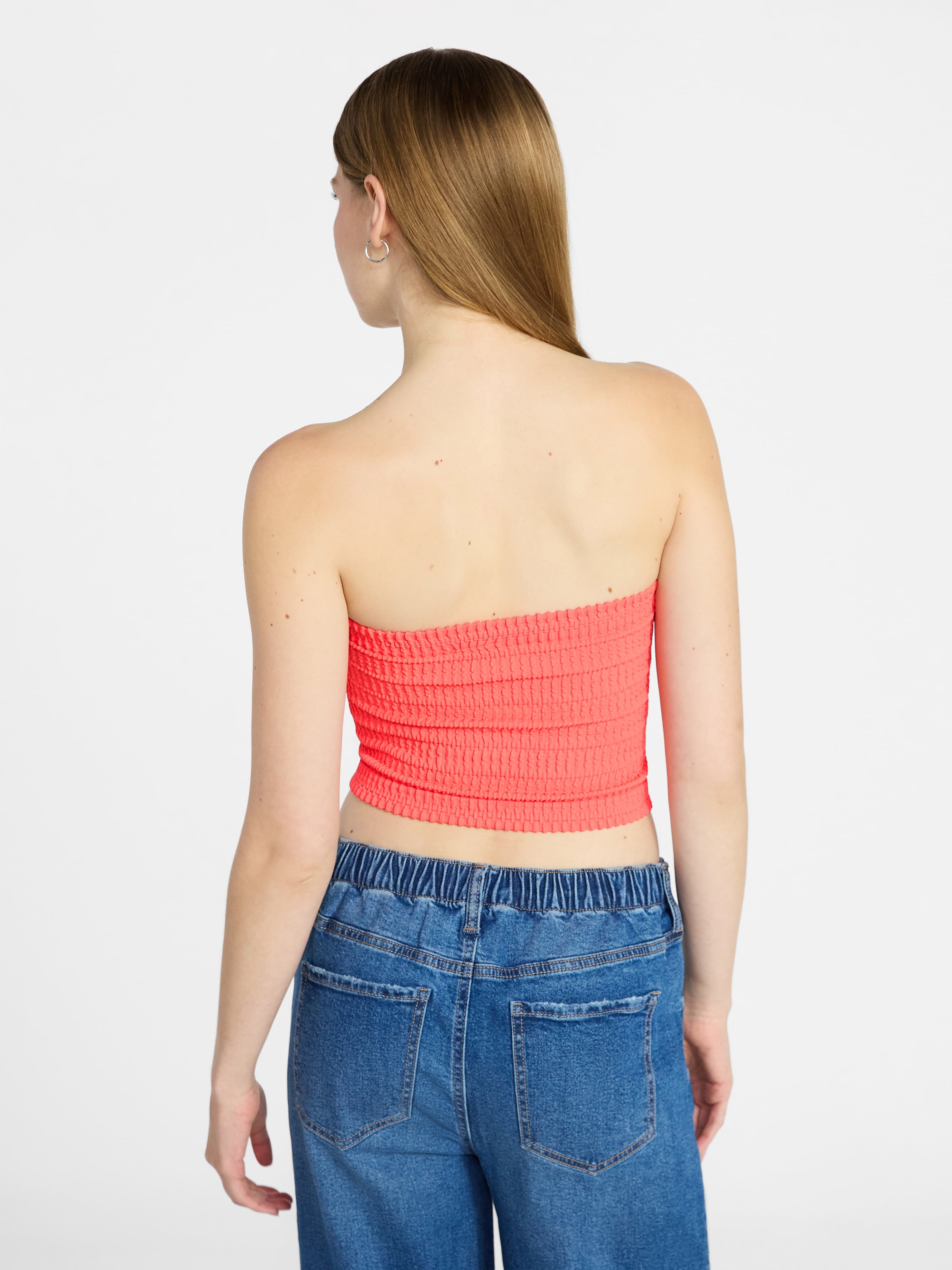 No Boundaries Seamless Textured Tube Top, Women's XXS-XXL