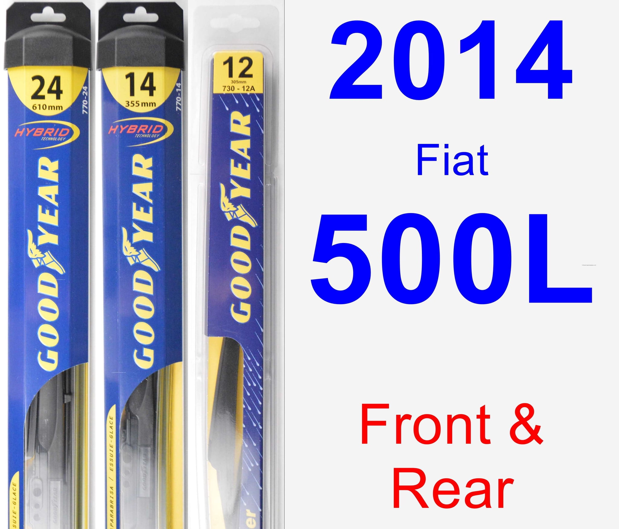 2014-2017 FIAT 500L FRONT LEFT & RIGHT SIDE WINDSHIELD WIPER BLADES MOPAR OEM