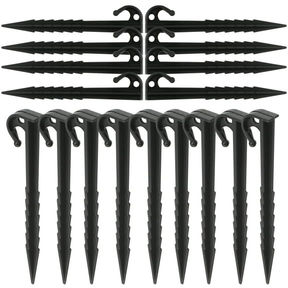 Camping Tent Nail Pegs Garden Nails Metal Ground Windproof Inflatable Plastic 25 Pcs