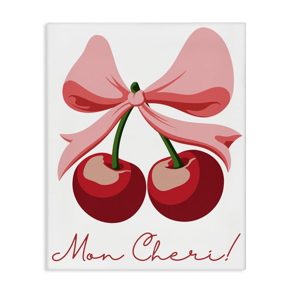 Stupell Industries Mon Cheri Bow Cherries Canvas Wall Art, design by Marcus Prime