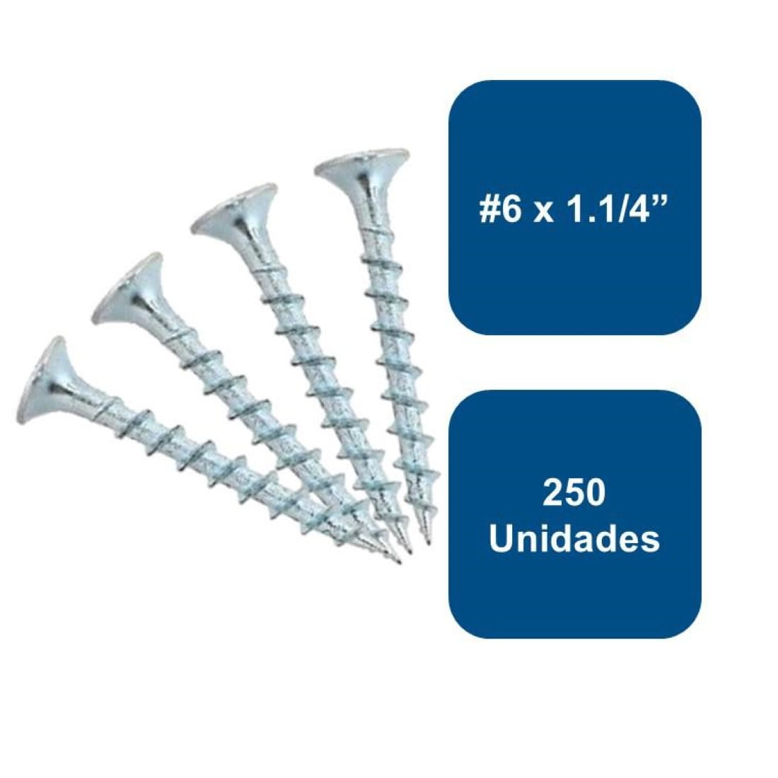 Tornillo Yeso Cart n Zincado Hilo Grueso 6 X 1 1 4 250un Anclajes tornillo-yeso-cart-n-zincado-hilo-grueso-6-x-1-1-4-250un-anclajes