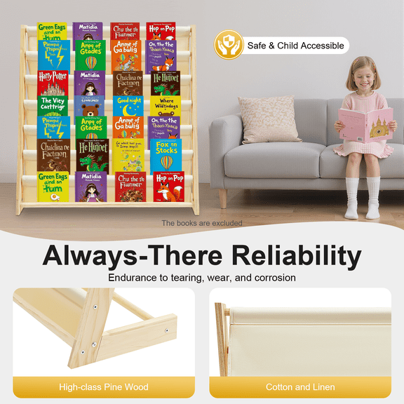 Bookcase Bookshelf Display Holde Children Kids Book Shelf Storage Rack Organizer