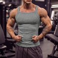 thumbnail image 2 of Lopecy-Sta Men Tank Tops Square Neck Vertical Ribbed Slim Fit Stretch Breathable Gym Bodybuilding Muscle Sleeveless Undershirts, 2 of 6