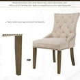 thumbnail image 5 of Dining Chair Set of 6, Modern Tufted Upholstered Fabric Kitchen Chairs with Solid Wood Legs and Copper Nails Trim, Comfy Leisure Padded Chairs Side Chair for Living Room Dining Room, Beige, 5 of 7