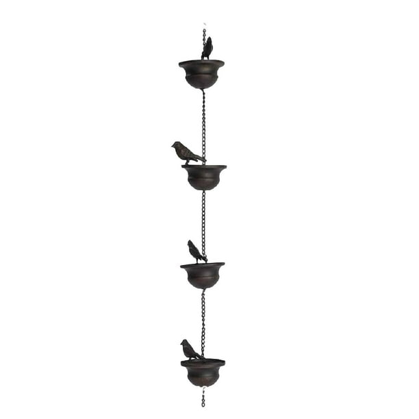 Cadenas de lluvia para pájaros para canaletas, reemplazo para bajantes, exhibición decorativa para el hogar 60 centímetros