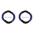 thumbnail image 2 of Baohd PU Leather Car Steering Wheel Glove Protector Cover Universal 15 UK Random Black Blue 2Set, 2 of 2