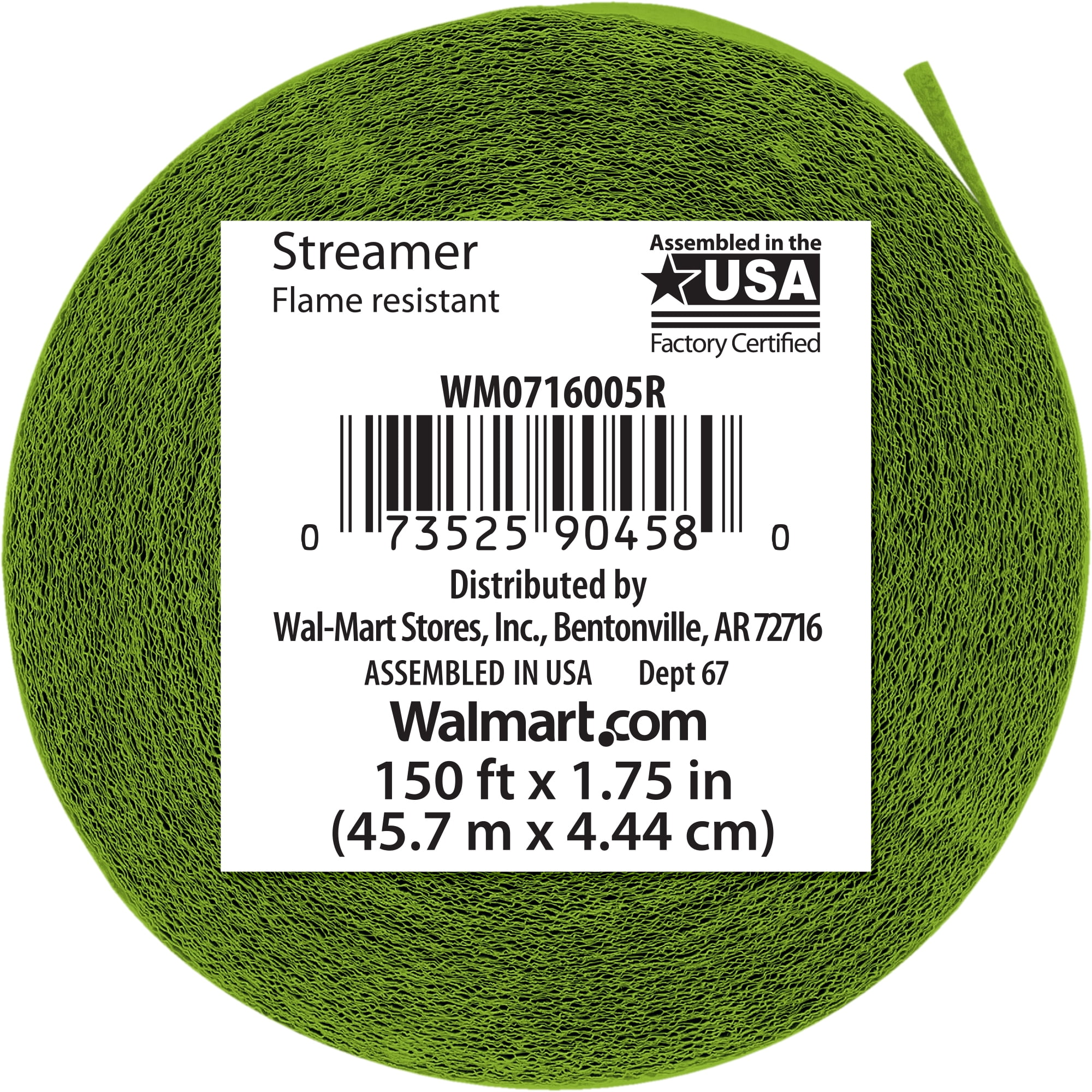 Lime Green Paper Party Streamer, 150', by Way To Celebrate