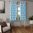 thumbnail image 2 of Ambesonne Ethnic Grommet Curtain, Polish Flower Pattern, 50" x 54", Blue and Dark Blue, 2 of 6