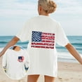 thumbnail image 2 of AKOEE Womens Oversized Tshirts Back USA Flag Printed July 4th Outfit Loose Boyfriend Style T-Shirt Summer Tops (XL, White), 2 of 5