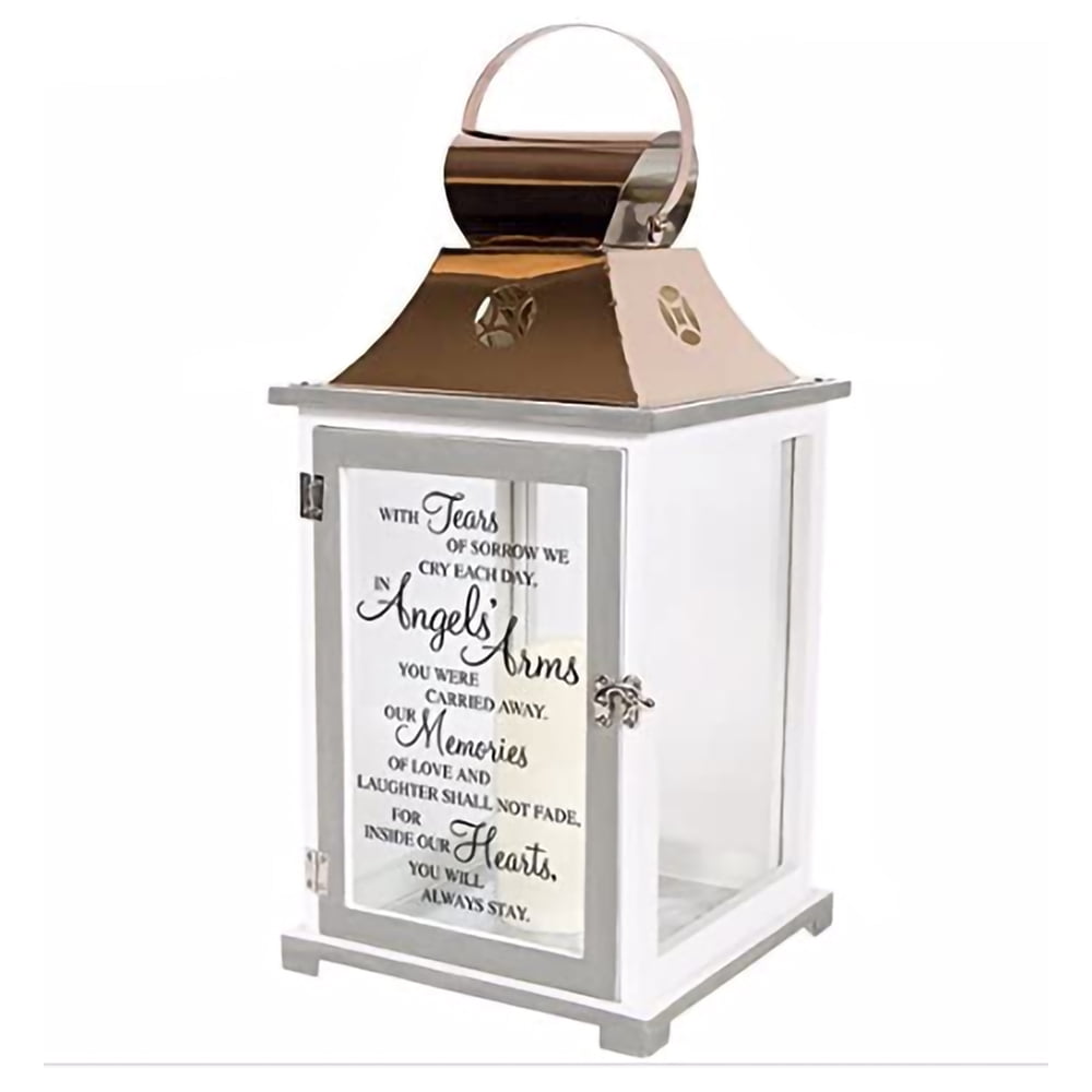 Carson Home Accents Angel Memorial Sympathy Candle Lantern for Loss of