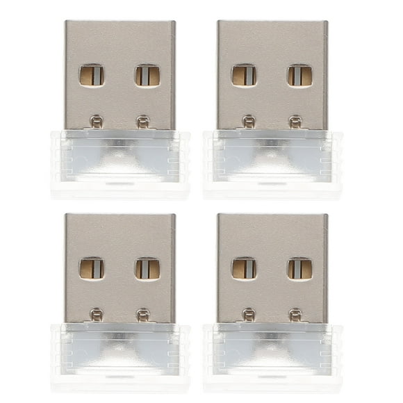 4pcs Coche luz USB iluminación de iluminación ligera accesorio de luz de vehículo portátil