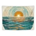 thumbnail image 5 of PRATYUS Ocean Sunrise Wall Tapestry Waves Mid Century Modern Style Tapestry Wall Hanging Wall Art Home Decor for Bedroom,Living Room,Dorm Decor  60x50inch, 5 of 6