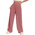 thumbnail image 1 of Gibobby leggings afelpados para mujer Otoño e Invierno nuevo Color sólido moda felpa suelta terciopelo calmante cálido Casual Pantalones rectos mujeres（Marrón， L), 1 of 5